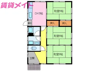 三重県伊勢市黒瀬町【一戸建】の間取り