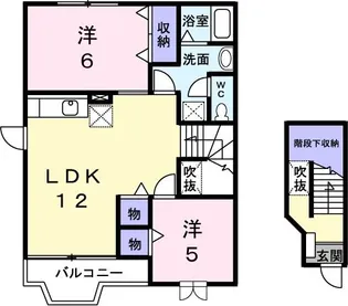 K’sル・クープルI【2階】の間取り