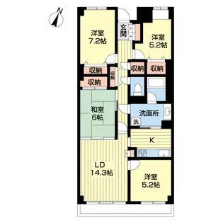 ライオンズマンション京成大久保第2【6階】の間取り