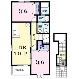 ヴィラ ノーヴァB【2階】の間取り