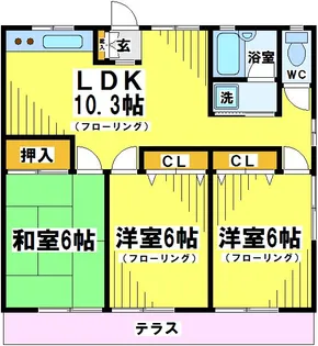東京都府中市分梅町3【アパート】の間取り