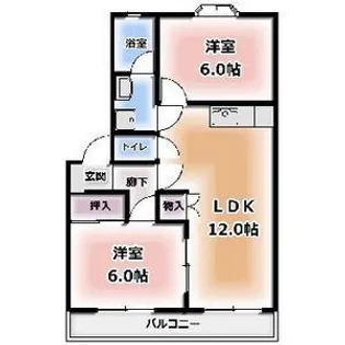 アップルハウスA棟【2階】の間取り