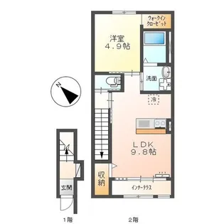 エンターレ妻鳥【2階】の間取り