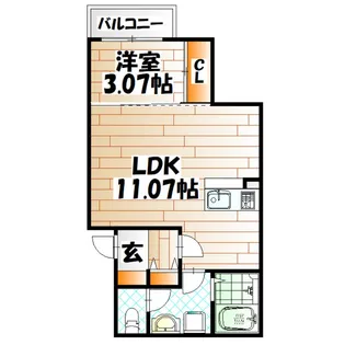 BRAVE BASE三萩野【3階】の間取り