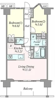 レーベン川口GRAN ART【4階】の間取り