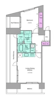 東京都港区麻布十番2【マンション】の間取り