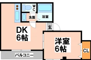 ヴィラン芳永【2階】の間取り