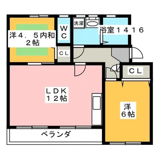 なるみグリーンコーポ4号棟【3階】の間取り