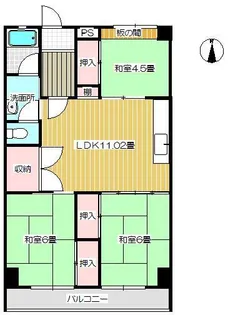 コーポ・サンシャイン’81【3階】の間取り
