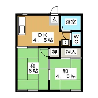 フォーブル花村D【1階】の間取り