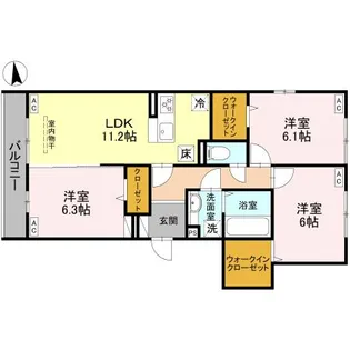 群馬県前橋市紅雲町2【アパート】の間取り