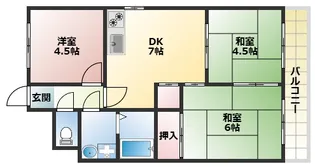 光コーポI【1階】の間取り
