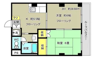 レジデンス若葉【2階】の間取り