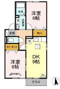 山梨県南アルプス市六科【アパート】の間取り