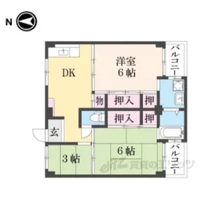 ビレッジハウス見瀬【1階】の間取り