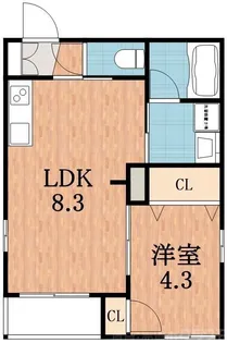 大阪府大阪市生野区桃谷2【マンション】の間取り