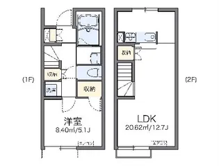 レオネクストしらさぎB【1階】の間取り