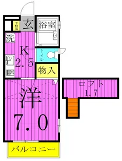 ピースドミトリーB【2階】の間取り