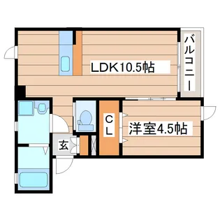 ラ・グラシューズ【2階】の間取り