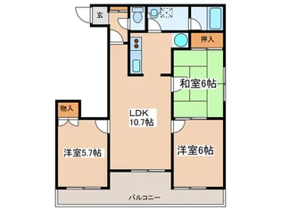 リップル西岡【3階】の間取り