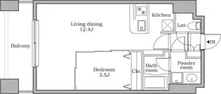 レジディア芝大門II【7階】の間取り