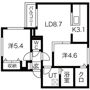 ブランシャールN15【4階】の間取り