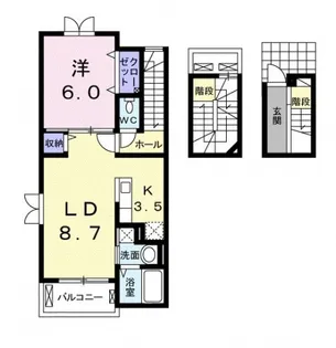プラザ九源II【3階】の間取り
