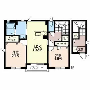 スカイパレス【2階】の間取り