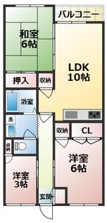 シャトー三島【2階】の間取り