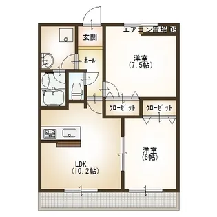 パルティールII番館【7階】の間取り