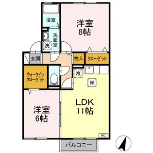 アンビックス利府 参番館【1階】の間取り