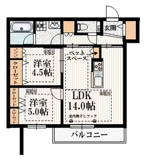 仮称 粕谷1丁目メゾン西棟【3階】の間取り