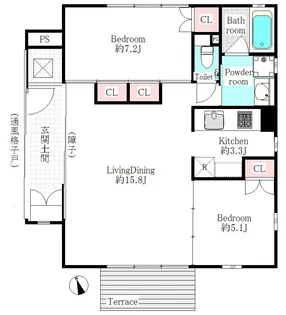 プリンセスライン浜田山【1階】の間取り