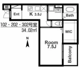 ディアコート矢田【3階】の間取り