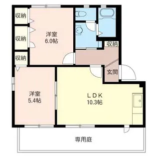 クレールB【1階】の間取り