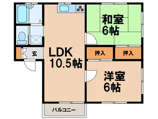 コーポスズケン【2階】の間取り