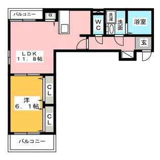 ヴァンヴェール宮町【1階】の間取り
