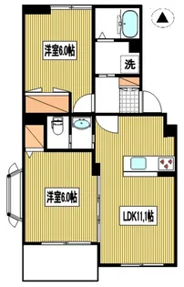 ビューヒル向ヶ丘A棟【2階】の間取り