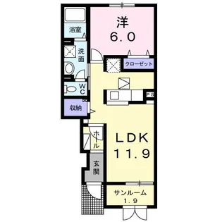 ルミエール寺尾【1階】の間取り