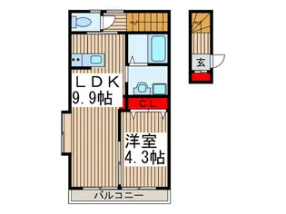 フラット・ハラD【3階】の間取り