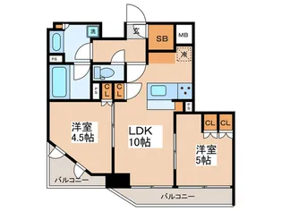 クレストコート世田谷松原【4階】の間取り