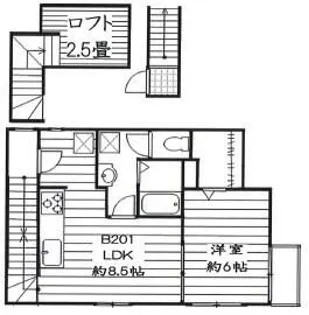 無添加タウン葛飾B棟【2階】の間取り