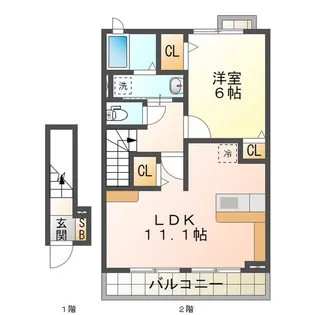 カーサ・ルミエール【2階】の間取り