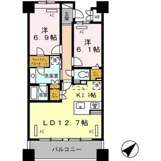 ロイヤルパークス豊洲【6階】の間取り