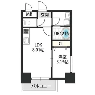 GRAND STEADY新梅田【5階】の間取り