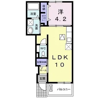 シャンドゥフルール【1階】の間取り