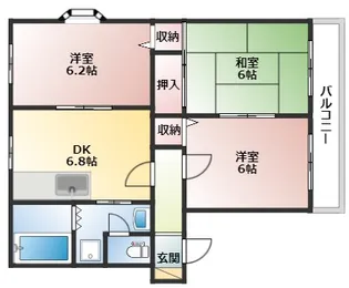 メナージュコモダA【2階】の間取り