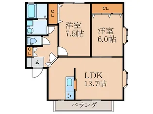 スオウ殿川【1階】の間取り