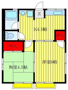 シティハイム フォーブル三園【2階】の間取り