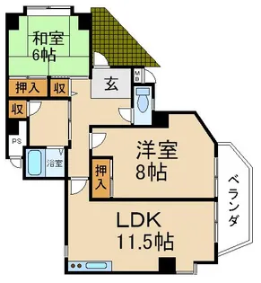 メロディーハイム枚方朝日丘【3階】の間取り